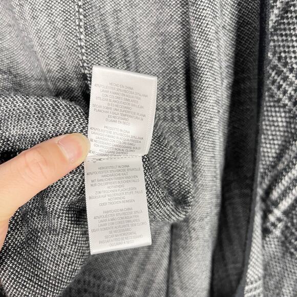 Soft Joie Black Gray Glen Plaid Wool Poncho Wrap Sweater One Size OS Shrug - Picture 11 of 11